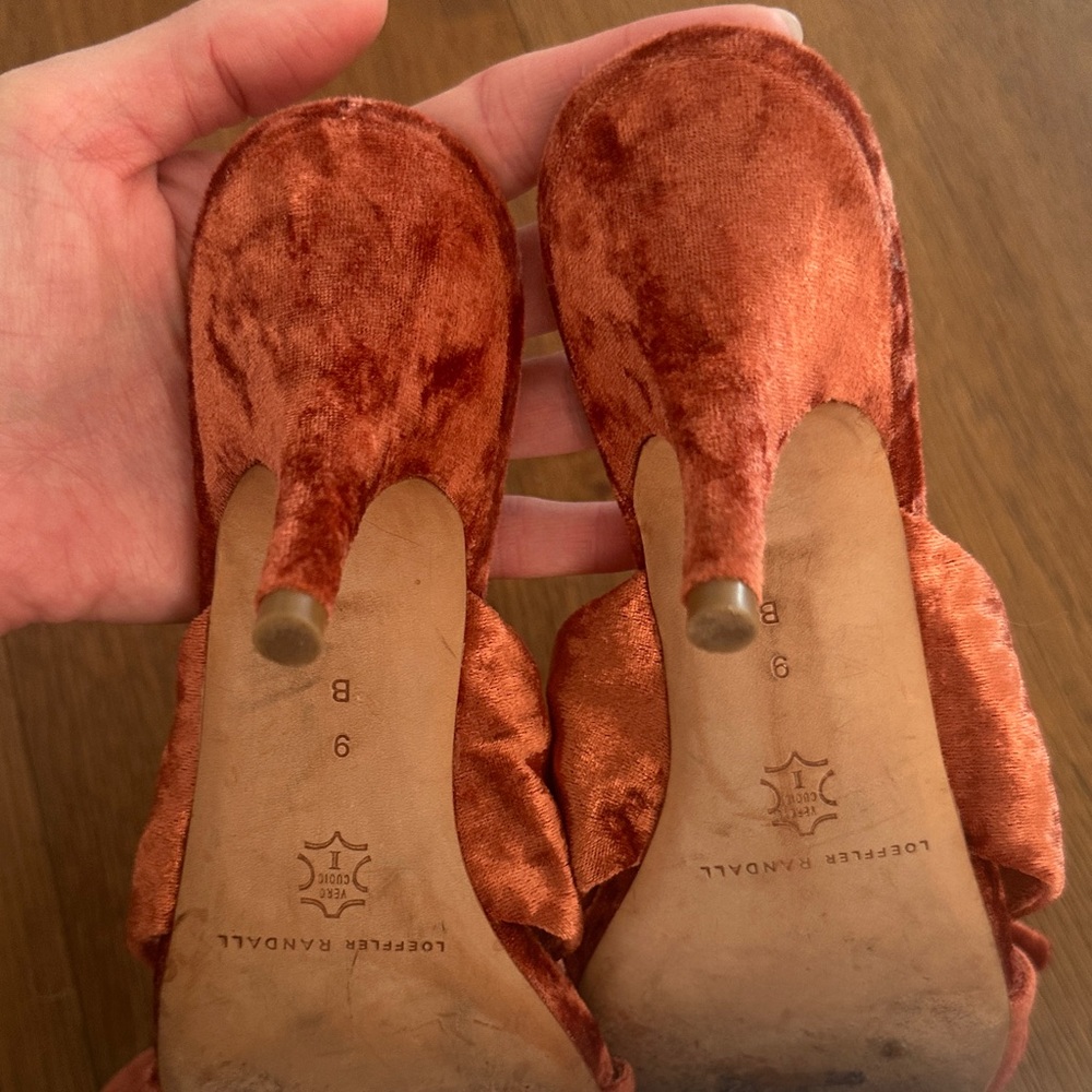 Loeffler Randall Rust Velvet Bow Heels - Picture 5 of 6